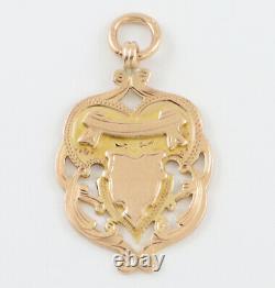 Antique Edwardian 9Ct Gold Fob / Pendant / Medal For Watch Chain / Necklace 1903
