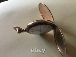 Antique Elgin 14ct Gold Plated Full Hunter Pocket Watch, Working