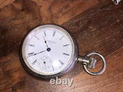 Antique Elgin 17 Jewels Chunky Nickel Cased Pocket Watch