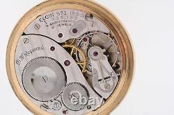 Antique Elgin BW Raymond 12k GF 14s 21 Jewel Railroad Star Case Pocket Watch