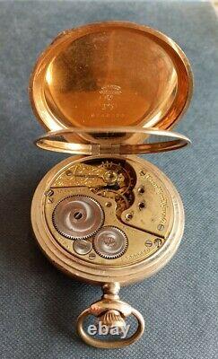 Antique Elgin Full Hunter Gold Plated Pocket Watch 51 MM