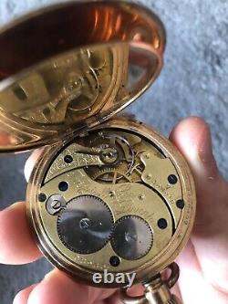 Antique Elgin Hunters 1889 Gold Pocket Watch, Grade 96 18s, Model 4, 7J DEADTIME