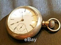 Antique Elgin Sidewinder Pocket Watch, Size 18 Made in 1889