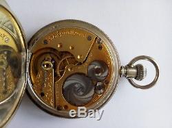 Antique Elgin full hunter, sterling silver pocket watch. 1907. Working