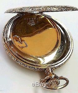 Antique Elgin hunter pocket watch 14k solid yellow gold mechanical 17 jewels