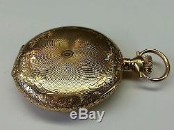 Antique Elgin hunter pocket watch 14k solid yellow gold mechanical 17 jewels