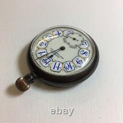 Antique Enamel Face Base Metal Zarovol Swiss Pocket Watch Working