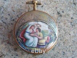 Antique Enamel Pocket Watch by Frer Deroche of Geneva Switzerland