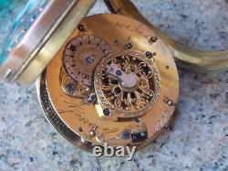 Antique Enamel Pocket Watch by Frer Deroche of Geneva Switzerland