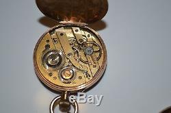Antique English 9K. 375 Rose Gold Ornate Pocket Watch Circa 1870s Vintage
