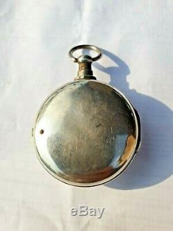Antique English Masonic Silver Verge Pocket Watch circa 1869
