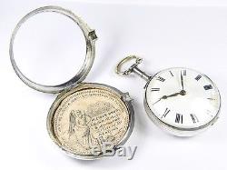 Antique English Silver Verge Fusee Pocket Watch Grayhurst & Harvey 1807 + Papers