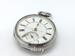Antique English solid silver JB Yabsley London Fusee pocket watch For Repair