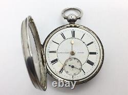 Antique English solid silver JB Yabsley London Fusee pocket watch For Repair