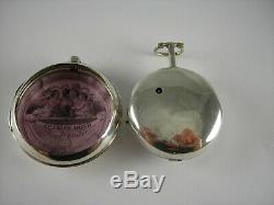 Antique English verge fusee Doctor's pocket watch. Sterling silver, all original