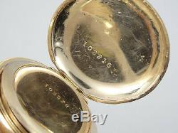 Antique Engraved Case 1914 Solid 14k Gold Elgin Hunter 15j Pocket Watch Working