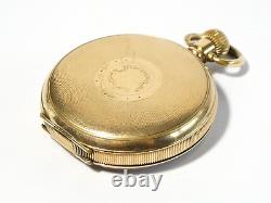 Antique FENCHURCH LEVER Gold Plated Hunter Star Dennison Pocket Watch WORKS #PW8