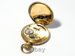 Antique FENCHURCH LEVER Gold Plated Hunter Star Dennison Pocket Watch WORKS #PW8