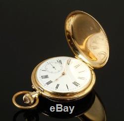 Antique Favre Freres Swiss a 14K Solid Gold Pocket Watch. Marked Brequet 50 mm