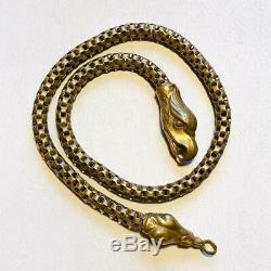 Antique Figural Eagle head pocket watch chain. Rolled gold 12 chain. Americana