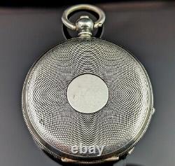 Antique Fine silver pocket watch, Fob watch, Swiss made