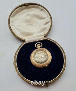 Antique French 14ct Yellow Gold Ladies Fob Watch Working Condition