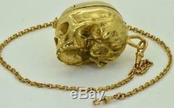Antique French Ageron a Paris Skull Memento Mori Verge Fusee pocket watch c1790s
