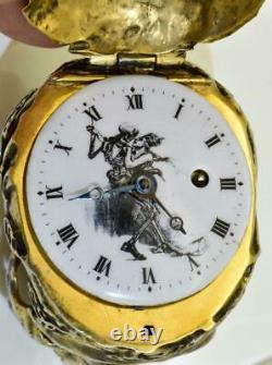 Antique French Memento Mori solid silver Skull Verge Fusee pocket watch c1790's