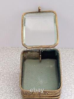 Antique French Ormolu / Brass Pocket Watch Casket Display Stand Needs Tlc