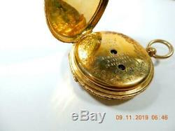 Antique French Paris Enamel Juillard Pocket Watch 18k Gold 1870 Pristine case