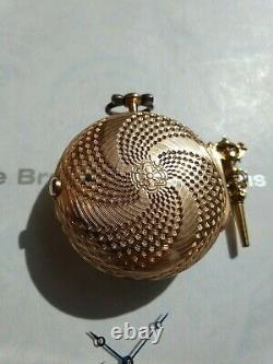 Antique French Solid Gold 18K Verge Pocket Watch circa 1750
