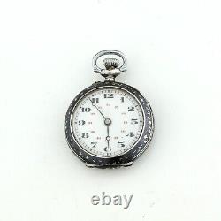 Antique French / Swiss Sterling Silver & Niello Pocket Watch