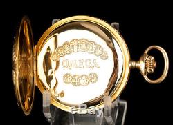 Antique Full Hunter Omega 18K Solid Gold Pocket Watch. Switzerland, 1923