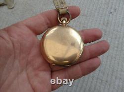 Antique Full Hunter Waltham Pocket Watch Spares or Repair. Jewels in chatons