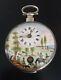 Antique Fusee Movement Pocket Watch Lovely Enamel Face And Moon Face Second
