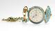 Antique Gp Wehlan & Co 18k Y Gold Turquoise Rose Cut Diamond Pocket Watch