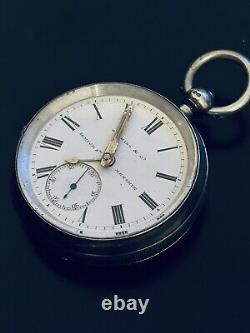 Antique Gents. 925 SILVER Cased Fusee POCKET WATCH Key-Wind WORKING 142g