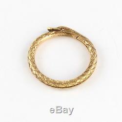 Antique Georgian 15Ct Gold Snake /Serpent Split Ring For Watch Chain / Fob