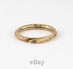 Antique Georgian 15Ct Gold Snake /Serpent Split Ring For Watch Chain / Fob