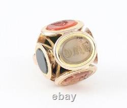 Antique Georgian 9Ct Gold Rotating Seal Wheel Fob With Agate Intaglio c 1800's
