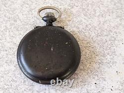 Antique German Alarm Pocket Watch -Reichskrone Anker Weckeruhr Not Working