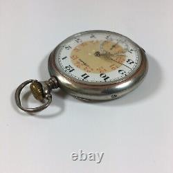 Antique German Solid 800 Silver Alpina Pocket Watch Not Working