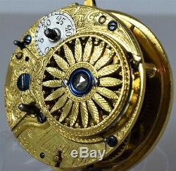 Antique Gilt Metal Verge Fusee Pocket Watch Martin, Royal Exchange London c. 1785