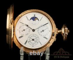 Antique Girard Perregaux 18K Repeater Pocket Watch. Calendar. Moon Phases. 1915