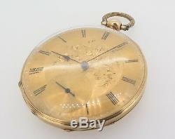 Antique Giraud 18K Solid Gold Men's Key Wind Cylinder Pocket Watch Serviced