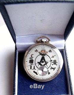 Antique Gold Fill Masonic Elgin Pocket Watch 15 Jewels 1920 Mint