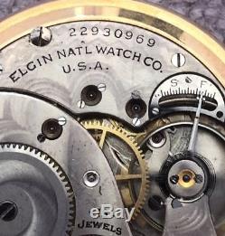 Antique Gold Fill Masonic Elgin Pocket Watch 15 Jewels 1920 Mint