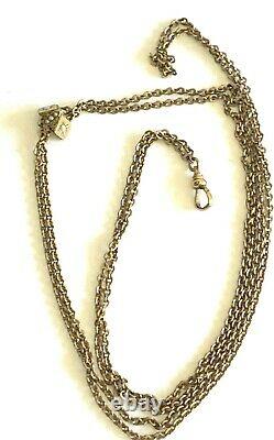 Antique Gold Filled Pocket Watch Chain 25 Slide with Opals and Pearls