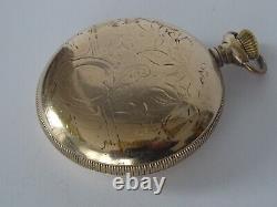 Antique Gold Filled Waltham 17j Ps Bartlett Pocket Watch, 24hr Dial, Large 18s