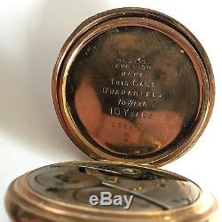 Antique Gold Plated Full Hunter Waltham Pocket Watch 17 Jewel Working Excellent